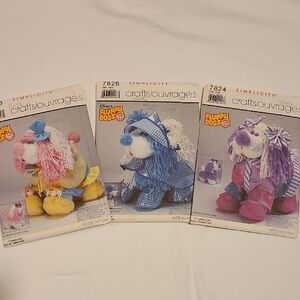 Disney Fluppy Dogs Simplicity Sewing Patterns Stuffed Toy 7824 7825 7823 Uncut